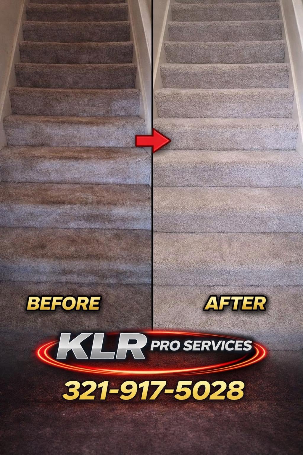 Carpet Cleaning — before and after by KLR Pro Services